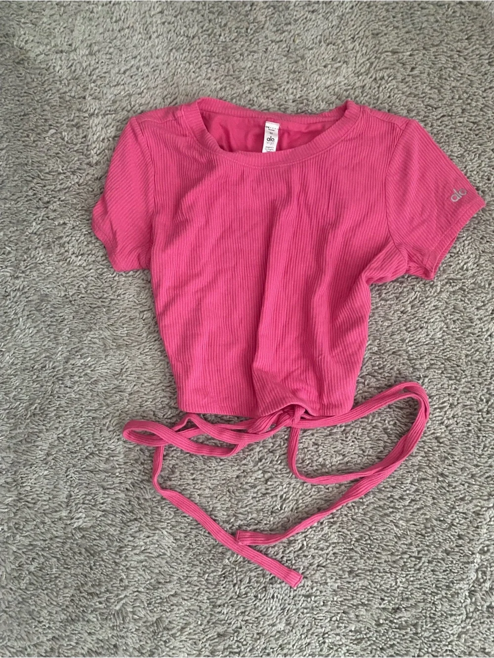 Alo Short Sleeve Manifest Top Medium Pink